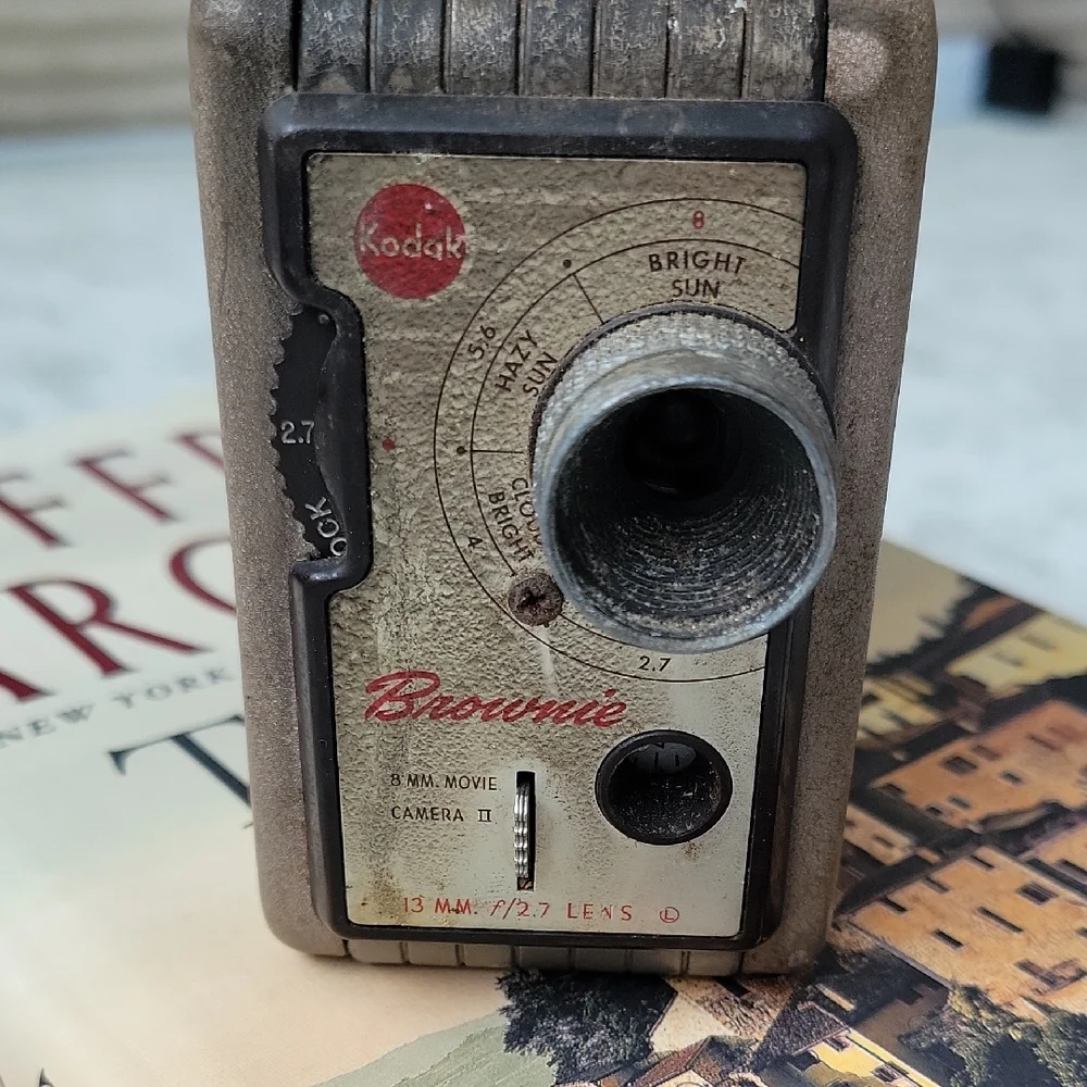 Vintage Kodak Brownie Camera - Tan and Silver